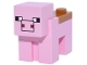 Part No: minepig09  Name: Minecraft Pig with Saddle (2 x 2 Modified Tile, Plain Snout with Black Outline) - Brick Built