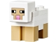 Part No: minesheep01  Name: Minecraft Sheep, White, Plate 2 x 2 on Back - Brick Built