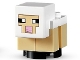 Part No: minesheep08  Name: Minecraft Sheep, Lamb, Tan Legs, White Head - Brick Built