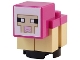 Part No: minesheep14  Name: Minecraft Sheep, Lamb, Tan Legs, Magenta Head - Brick Built