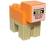 Part No: minesheep15  Name: Minecraft Sheep, Orange - Brick Built