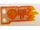 Part No: multipls16c  Name: Plastic Part for Sets 70673, 70674, 70675, 70676, 70677, 70678 and 70684 - Tan Tattered Flag with Trans-Orange Border, Yellow Flames, Ninjago Logogram Letter S and 'THE FORBIDDEN ART' Pattern