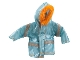 Lot ID: 284254150  Part No: scl056  Name: Scala, Clothes Female Shiny Light Blue Parka with Hood and Orange Trim