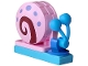 Part No: snail02  Name: Snail, SpongeBob SquarePants with Bright Pink Shell, Dark Azure Tentacles (Gary) - Brick Built