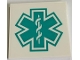 Part No: 10202pb061  Name: Tile 6 x 6 with Bottom Tubes with Dark Turquoise EMT Star of Life Pattern (Sticker) - Set 60330