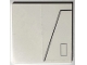 Lego part: Tile 6 x 6 with Bottom Tubes with Hull Plates, Dark Bluish Gray Rectangle and Black Bent Line Pattern Model Right Side (Sticker) - Set 75309