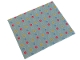 Lot ID: 405597098  Part No: 103667pb03  Name: Duplo, Cloth Blanket 8 x 10 cm with Coral, Medium Blue and Yellow Flowers and Hearts Pattern