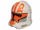 Lot ID: 404924491  Part No: 11217pb14  Name: Minifigure, Headgear Helmet SW Clone Trooper (Phase 2) with Black Visor and Orange 332nd Company Pattern