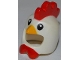 Part No: 11262pb01  Name: Minifigure, Headgear Head Cover, Costume Chicken with Yellow Beak, Red Comb and Wattle Pattern