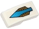 Part No: 11477pb009  Name: Slope, Curved 2 x 1 x 2/3 with Blue Arrow and Gold Feathers Pattern (Sticker) - Set 70124