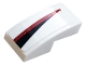 Part No: 11477pb107L  Name: Slope, Curved 2 x 1 x 2/3 with Red and Black Stripe Pattern Model Left Side (Sticker) - Set 76896