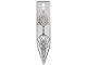 Part No: 118337  Name: Cloth Banner Flag Pointed Bottom with Silver Border, Crown, Stars and Tree with Roots (White Tree of Gondor) Pattern