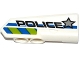 Part No: 11946pb017  Name: Technic, Panel Fairing #21 Very Small Smooth, Side B with Silver Star, 'POLICE' and Blue and Lime Danger Stripes Pattern (Sticker) - Set 42047