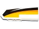 Part No: 11946pb018  Name: Technic, Panel Fairing #21 Very Small Smooth, Side B with Yellow, Orange and White Stripes on Black Background Pattern (Sticker) - Set 42044