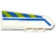 Part No: 11947pb015  Name: Technic, Panel Fairing #22 Very Small Smooth, Side A with Blue Line and Blue and Lime Danger Stripes Pattern (Sticker) - Set 42047