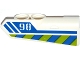 Part No: 11947pb016  Name: Technic, Panel Fairing #22 Very Small Smooth, Side A with '98', Blue Line and Blue and Lime Danger Stripes Pattern (Sticker) - Set 42047