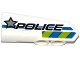 Part No: 11947pb017  Name: Technic, Panel Fairing #22 Very Small Smooth, Side A with Silver Star, 'POLICE' and Blue and Lime Danger Stripes Pattern (Sticker) - Set 42047