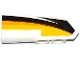 Part No: 11947pb018  Name: Technic, Panel Fairing #22 Very Small Smooth, Side A with Yellow, Orange and White Stripes on Black Background Pattern (Sticker) - Set 42044