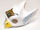 Part No: 12549pb04  Name: Minifigure, Headgear Mask Bird / Eagle with Yellow Beak, Gold Tiara, and Medium Blue Feathers Pattern
