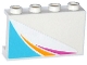 Part No: 14718pb004R  Name: Panel 1 x 4 x 2 with Side Supports - Hollow Studs with Magenta and Yellow Stripes and Medium Azure Triangle Pattern Model Right (Sticker) - Set 41100