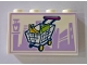 Part No: 14718pb021  Name: Panel 1 x 4 x 2 with Side Supports - Hollow Studs with Shopping Cart and Lavender Skyline in Background Pattern