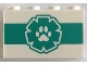Part No: 14718pb060  Name: Panel 1 x 4 x 2 with Side Supports - Hollow Studs with Paw Print on Dark Turquoise EMT Star of Life and Stripe Pattern