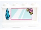 Lot ID: 407831644  Part No: 14718pb062  Name: Panel 1 x 4 x 2 with Side Supports - Hollow Studs with Medium Azure Towel and Light Aqua Mirror with Flowers and Dark Pink Border Pattern (Sticker) - Set 41429