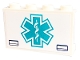 Part No: 14718pb066  Name: Panel 1 x 4 x 2 with Side Supports - Hollow Studs with Dark Turquoise Star of Life and 2 Handles Pattern (Sticker) - Set 40582