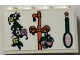 Part No: 14718pb097  Name: Panel 1 x 4 x 2 with Side Supports - Hollow Studs with Plant and Flowers, Hanging Brush, Orange Pipes and Taps Pattern (Sticker) - Set 41702