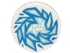 Part No: 14769pb0020  Name: Tile, Round 2 x 2 with Bottom Stud Holder with Blue and Bright Light Blue Fractured Ice Pattern