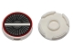 Part No: 14769pb0022  Name: Tile, Round 2 x 2 with Bottom Stud Holder with Engine Inlet, Vanes, White Crossbar and Dark Red Circle Pattern