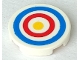 Part No: 14769pb0086  Name: Tile, Round 2 x 2 with Bottom Stud Holder with Blue and Red Circles and Yellow Dot Archery Target Pattern