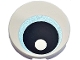 Part No: 14769pb0264  Name: Tile, Round 2 x 2 with Bottom Stud Holder with Eye with Metallic Light Blue Iris and Black Pupil Pattern