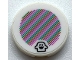 Part No: 14769pb0339  Name: Tile, Round 2 x 2 with Bottom Stud Holder with Super Mario Scanner Code Peepa Pattern (Sticker) - Set 71361