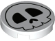 Part No: 14769pb0343  Name: Tile, Round 2 x 2 with Bottom Stud Holder With Skull Pattern
