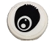 Part No: 14769pb0576  Name: Tile, Round 2 x 2 with Bottom Stud Holder with Black Panda Eye Open with Fur Pattern (Sticker) - Set 80011