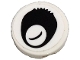 Part No: 14769pb0577  Name: Tile, Round 2 x 2 with Bottom Stud Holder with Black Panda Eye Closed with Fur Pattern (Sticker) - Set 80011