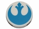 Part No: 14769pb261  Name: Tile, Round 2 x 2 with Bottom Stud Holder with Blue SW Rebel Alliance Symbol Pattern