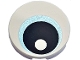 Part No: 14769pb264  Name: Tile, Round 2 x 2 with Bottom Stud Holder with Eye with  Metallic Light Blue Iris and Black Pupil Pattern