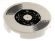 Part No: 14769pb451  Name: Tile, Round 2 x 2 with Bottom Stud Holder with Vinyl Record with Black Label Pattern