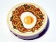 Part No: 14769pb458  Name: Tile, Round 2 x 2 with Bottom Stud Holder with Fried Egg, Ramen Noodles and Vegetables Pattern