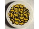 Part No: 14769pb482  Name: Tile, Round 2 x 2 with Bottom Stud Holder with Yellow Macaroni Cheese Pattern (Sticker) - Set 21330