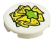 Lot ID: 381012940  Part No: 14769pb527  Name: Tile, Round 2 x 2 with Bottom Stud Holder with Yellow Corn Chips and Lime Guacamole Pattern (Sticker) - Set 41701