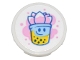 Part No: 14769pb563  Name: Tile, Round 2 x 2 with Bottom Stud Holder with Bright Pink, Bright Light Blue, and Yellow Bubble Tea Pattern (Sticker) - Set 80036