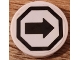 Part No: 14769pb737  Name: Tile, Round 2 x 2 with Bottom Stud Holder with Black Arrow in Octagon Pattern (Sticker) - Set 76958