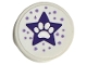 Part No: 14769pb764  Name: Tile, Round 2 x 2 with Bottom Stud Holder with Dark Purple Star with Paw Print and Medium Lavender Dots Pattern (Sticker) - Set 41718