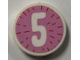 Part No: 14769pb819  Name: Tile, Round 2 x 2 with Bottom Stud Holder with Number 5 on Bright Pink Background Pattern (Sticker) - Set 41926