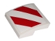 Part No: 15068pb239L  Name: Slope, Curved 2 x 2 with Red and White Danger Stripes Pattern Model Left Side (Sticker) - Set 60198
