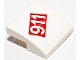 Part No: 15068pb513  Name: Slope, Curved 2 x 2 x 2/3 with '911' in Red Rectangle Pattern (Sticker) - Set 75888