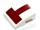 Part No: 15068pb592  Name: Slope, Curved 2 x 2 x 2/3 with Dark Red Inverted T-Shape Pattern (Sticker) - Sets 75191 / 75333